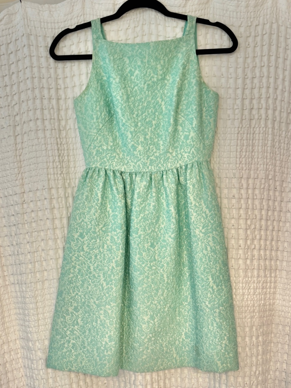 kate spade Mint Lace Fit-and-Flare Jacquard Dress